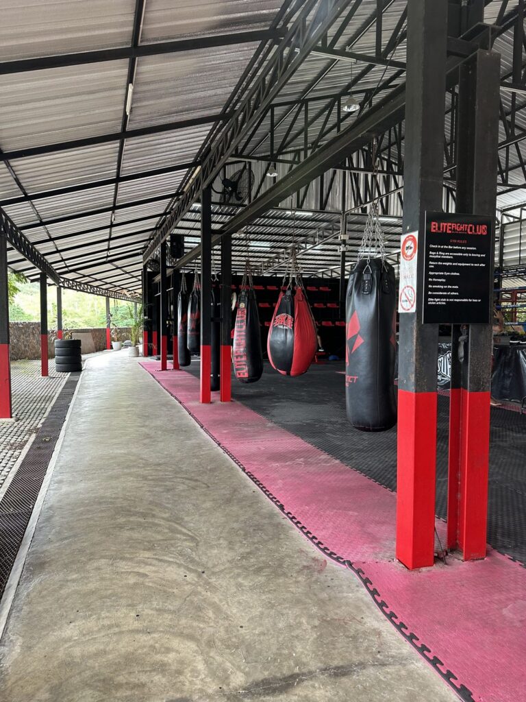 Open-air Muay Thai gym at Elite Fight Club, Hua Hin